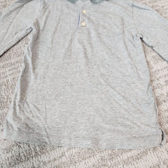 Crewcuts boys long sleeve polo grey holiday plaid collar size 4-5 - Picture 7 of 9